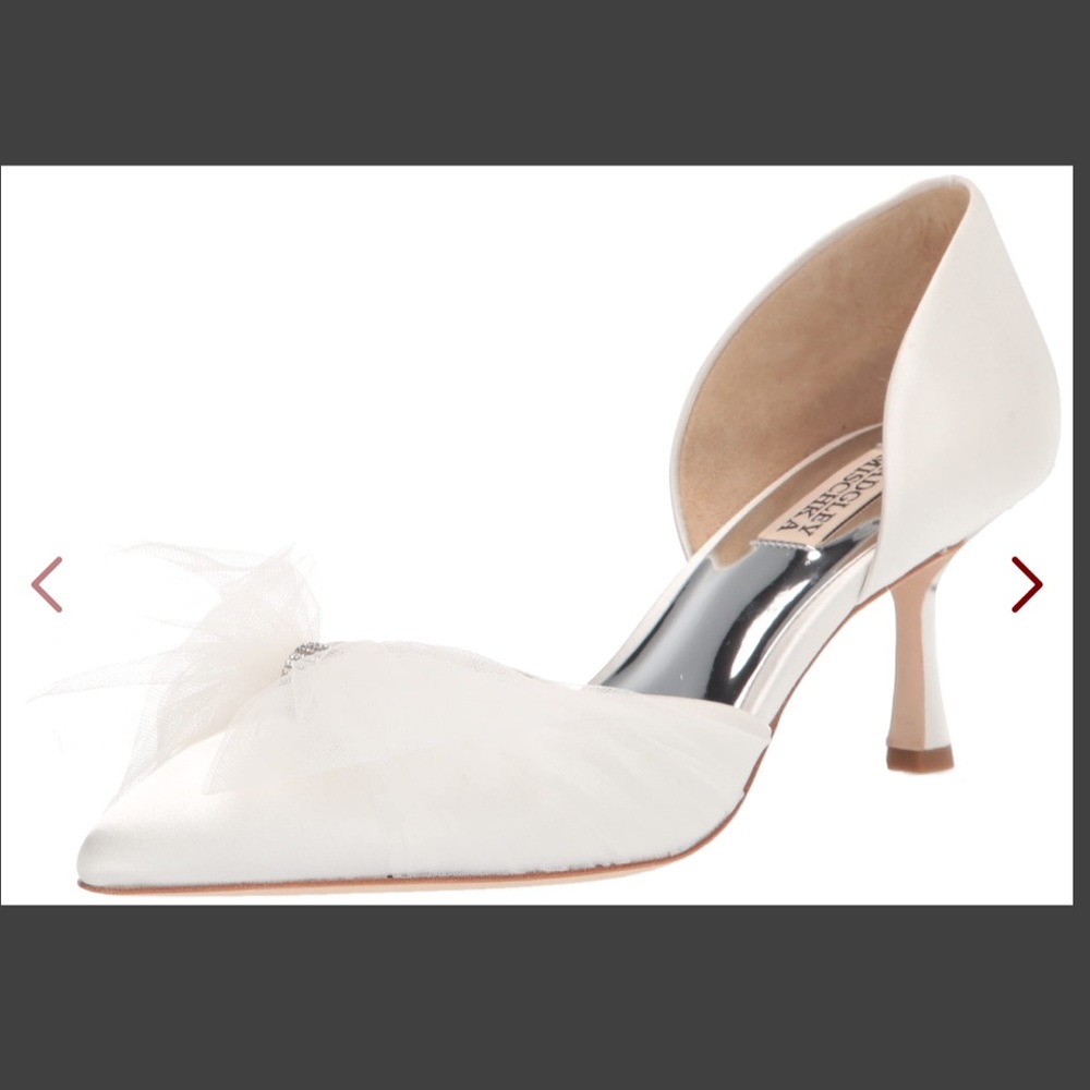Badgley Mischka Women's Festive Pump 6 Soft White Satin